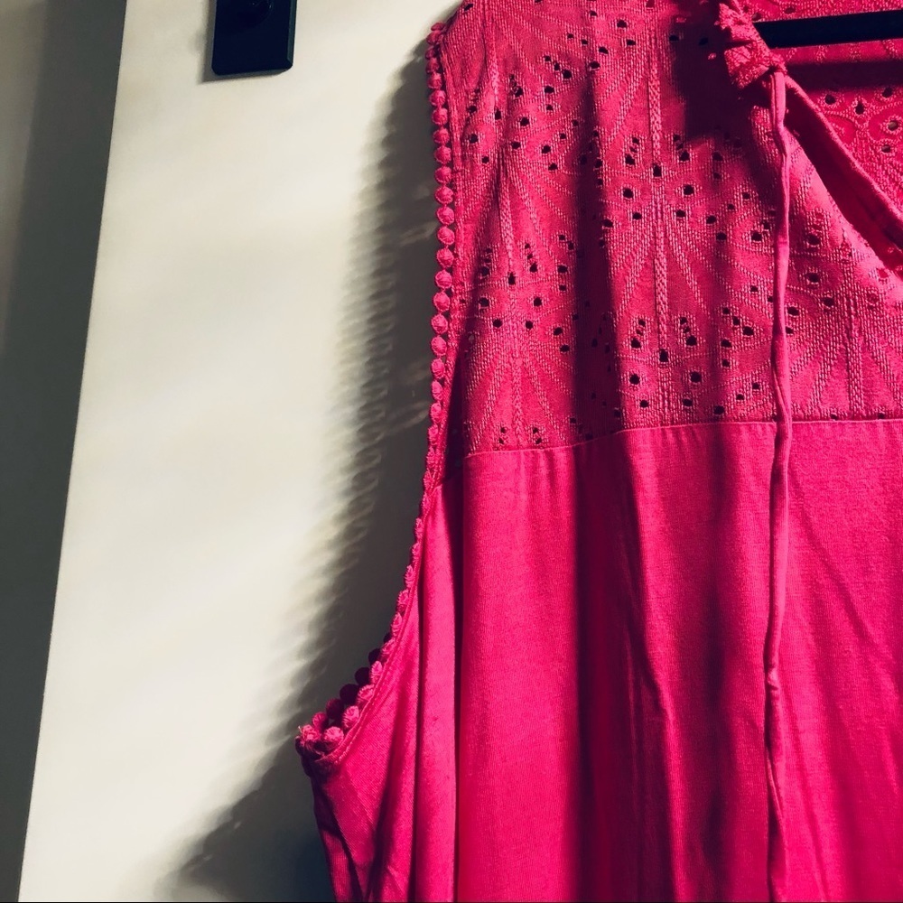 Plus Size 4X Sleeveless top with eyelet yoke, In Every Story - Picture 10 of 11